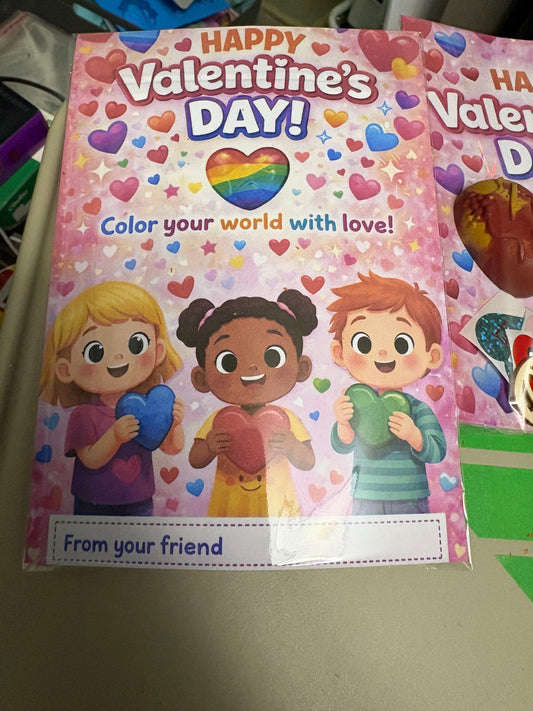 valentines card and crayon