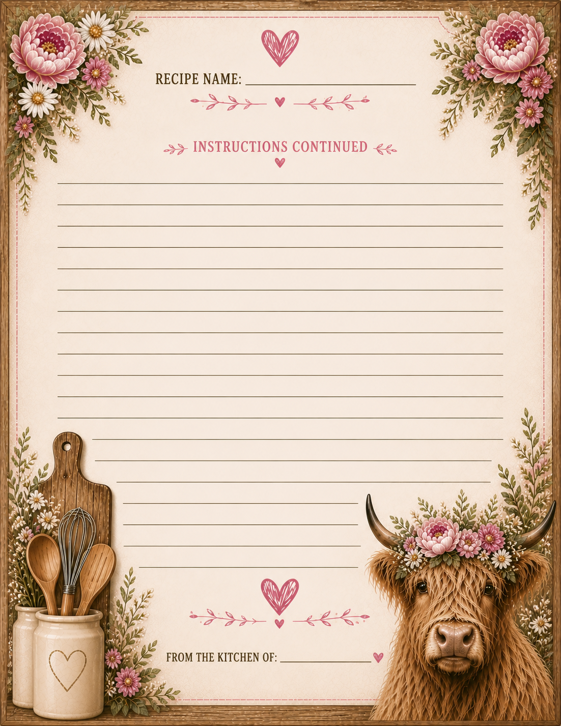 recipe cards 5x7