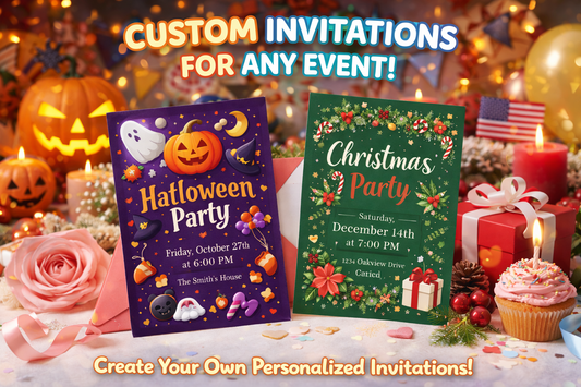 custom holiday or event invitations
