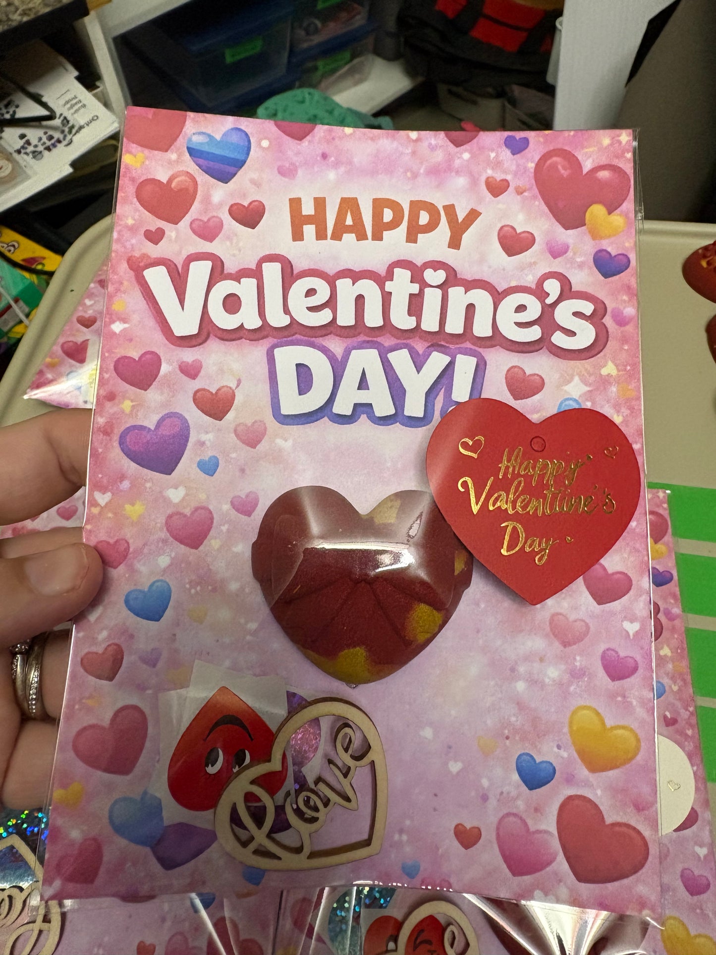 valentines card and crayon