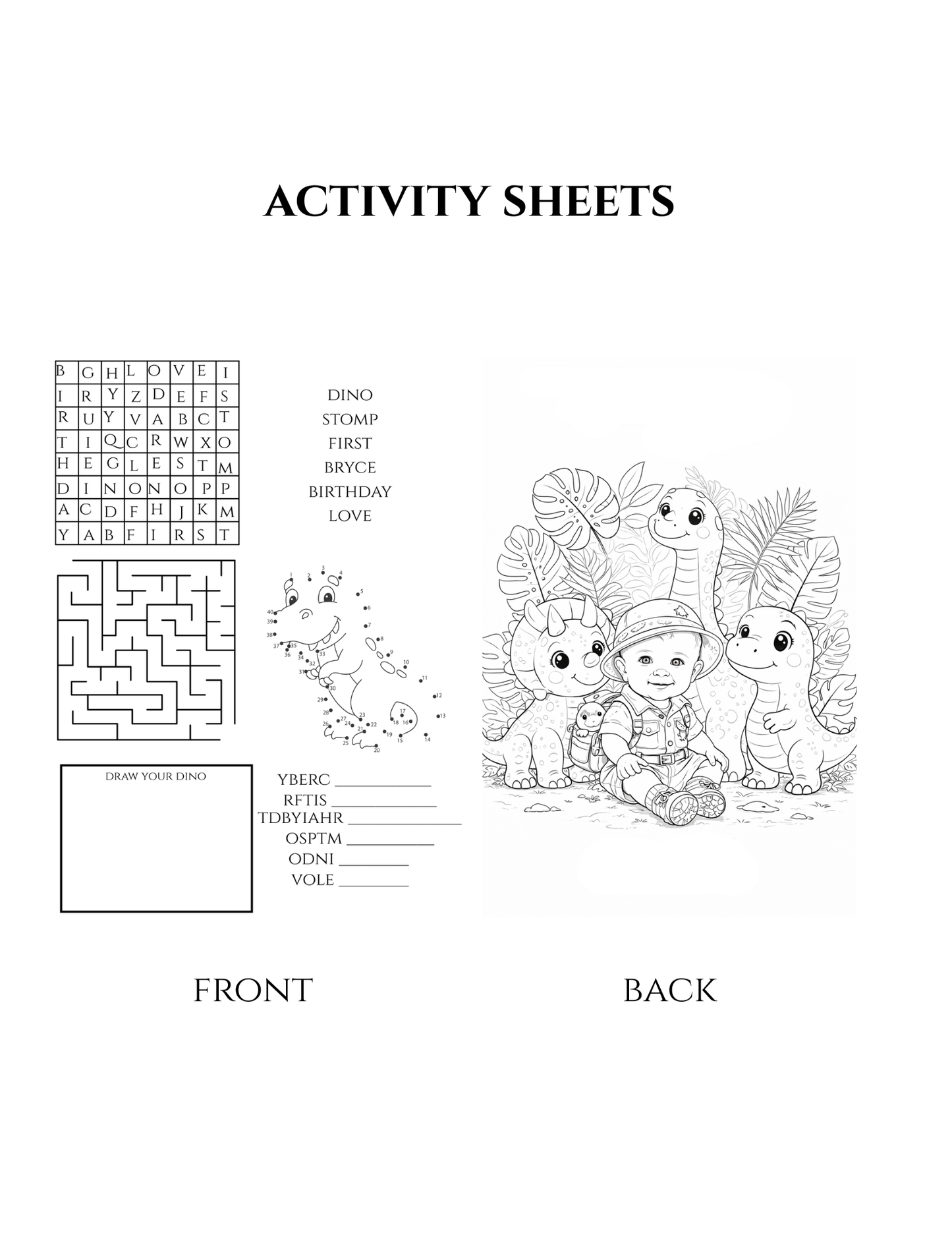 activity sheets