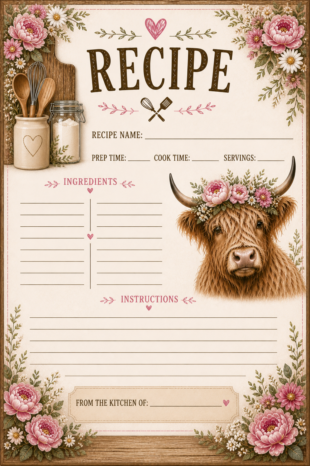 recipe cards 5x7