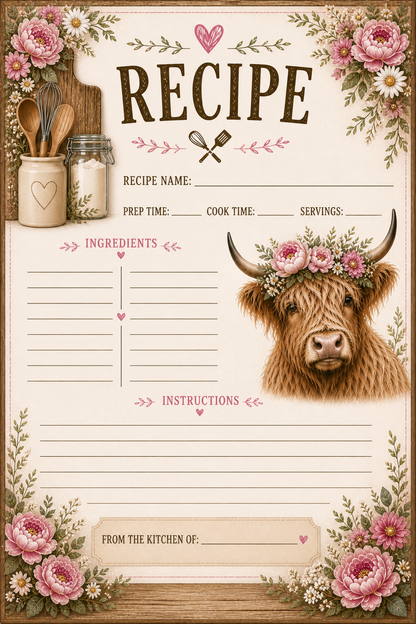 recipe cards 5x7